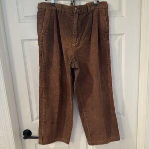 Vintage Covington Pants Mens 38x29 (36x26‎ Actual) Brown Corduroy Pleated  FADED